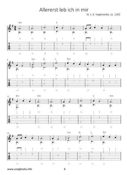 Guitar Arrangements - 38 Bearbeitungen von Liedern aus dem Mittelalter – Bild 3