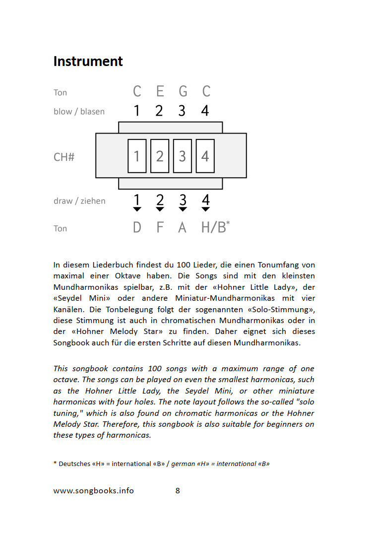 Only 8 - 100 Lieder mit einer Oktave für Mini-Mundharmonika – Bild 2